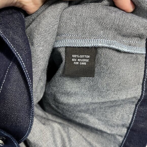 Parke Dark Wash Denim Short Sleeve Button Down Front Pocket Oversize Shirt XL - Picture 3 of 8